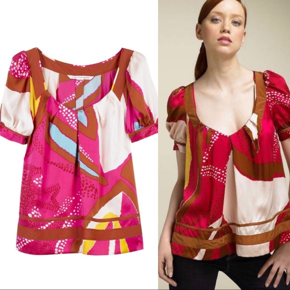 Diane Von Furstenberg Tops - Diane Von Furstenberg Chiwah Silk Blouse Top 8 Diane Von Furstenberg Tops - Diane Von Furstenberg Chiwah Silk Blouse Top 8